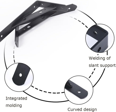 JINJIANNING 2 Pack 90 150x95mm/6x3.8in Heavy Duty Triangle Shelf Brackets, L Corner Brace Degree Floating Shelves