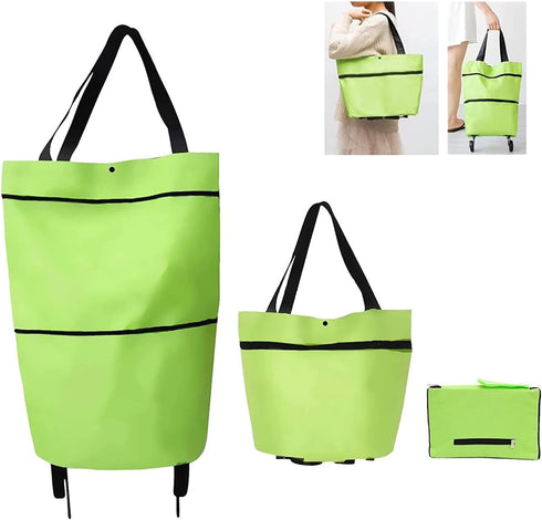 wekunro 2 in 1 Foldable Shopping Cart - Portable Trolley Bags for Shopping