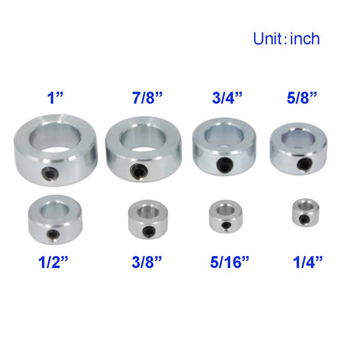 5/8" Bore Shaft Collar with Zinc Plated Solid Steel Style, Set Screw Shaft Collars for Industrial Use, 4pcs/Pack