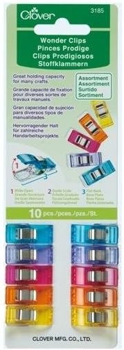 Clover 10-Piece Wonder Clips, Classic, Colors May Vary