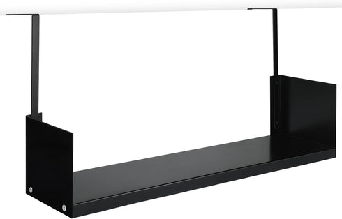 Office Cubicle Shelf Organizer, 24" Hanging File Storage with Hooks, Black Cubicle Accessories Bookshelf for Home Desk