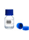 25ml Graduated Glass Round Media Bottle with Orange GL45 Screw Cap, Wide Mouth Lab Reagent Bottle, Clear, Pack of 1