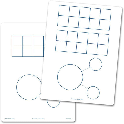 EAI Education Ten Frames & Number Bonds Flexible Dry-Erase Boards - Set of 10