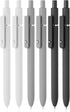 MIUTME 6Pcs Gel Pens, Retractable Quick Dry Ink, Fine Point Premium Smooth Writing, Aesthetic Pens
