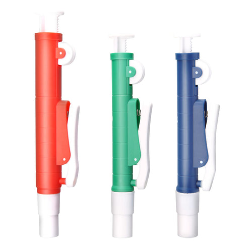 ONiLAB Set of 3 Pipette Pump, 2ml Blue, 10ml Green, 25ml Red, Fit for Plastic or Glass Pipettes