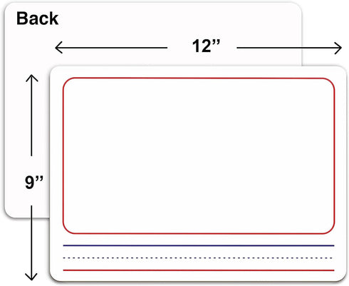 Double Sided Whiteboard 9”x12” Story Lined Dry Erase Board for Kids Writing Board, Practice Drawing for Age 3-5