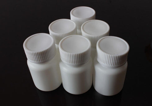 50PCS White Empty Solid Plastic Bottle Case Holder, Container Vials Box with Screw Cap for Powder Sample Storage