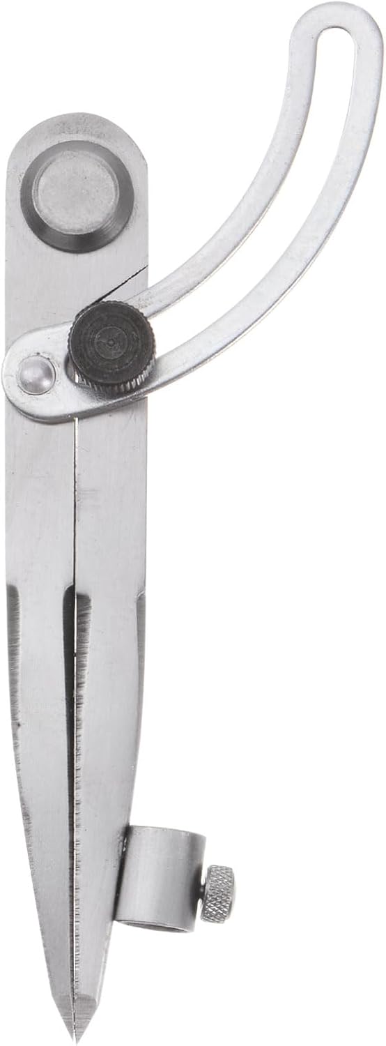 Wing Divider Compass 5 Inch Adjustable Lockable Woodworking Compass with Pencil Holder for Geometry Drawing