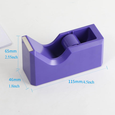 Desktop Tape Dispenser, Non-Skid Base, Colorful Heavy Duty Cute Tape Dispenser for Office, Black