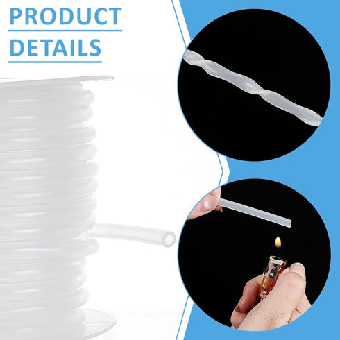 32.8Ft 1/8 inch 1/4 inch BENECREAT Silicone Tubing, Flexible Pure Silicone Hose, ID / OD High Temp Hose for Home