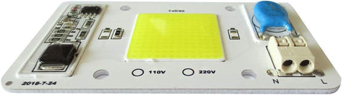 2PCS 50W 110V LED COB Chip White Light Engine Integrated Smart IC Driver Free Solder for LED Floodlight Ceiling Light