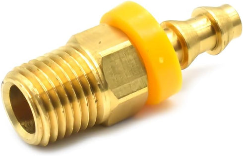 Interstate Pneumatics FL144 Easy Lock Brass Hose Fittings, 1/4 Inch Push-Lock Barb x 1/4 Inch Male NPT End