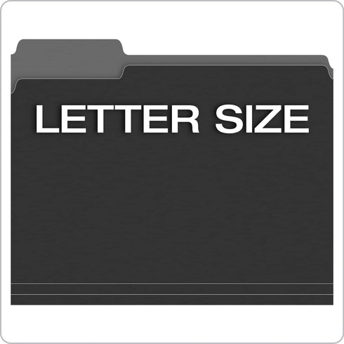 Pendaflex File Folders, Letter Size, 1/3-Cut Tab, Black, 100 Per Box for Documents