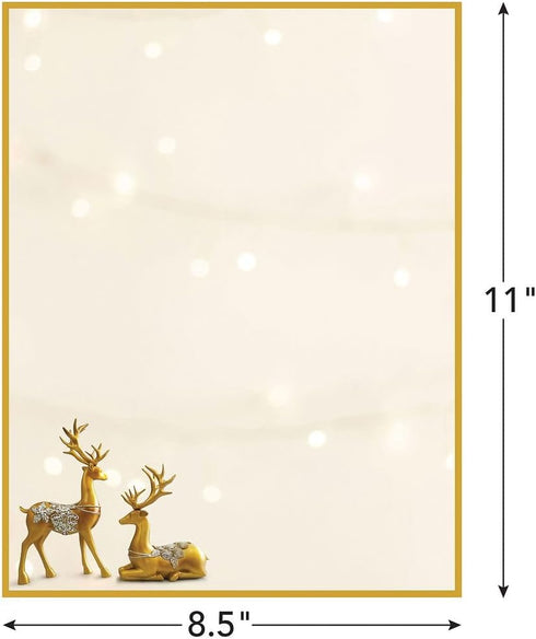 8.5"x11", 50 (2024037) Great Papers! Stationery Letterhead, Holiday Reindeer, Printer Friendly, Sheets