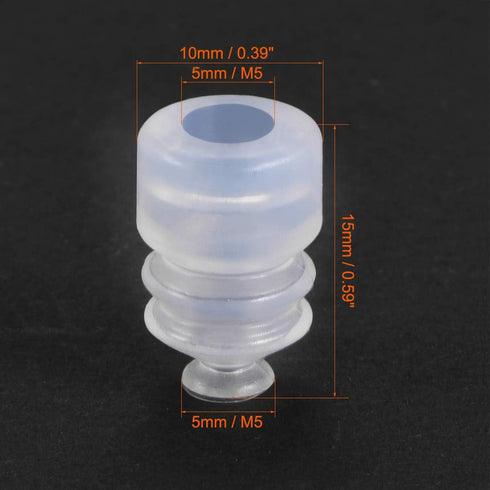 uxcell Suction Cups, 5mm Diameter x M5 Joint Silicone Vacuum Industrial Pneumatic Suction Cup