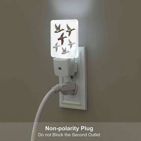 Chrobak LED Night Light Plug into Wall with Dusk to Dawn Light Sensor White Energy Efficient Duck Mallard Wild Bird