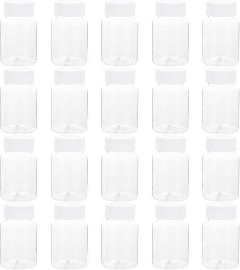 Artibetter 20 Pcs 80ml Clear Empty Plastic Medicine Bottles for Reagent Chemical Storage