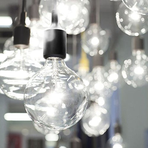 2 Pack 16.4Ft E26/E27 HESSION Plug-in Pendant Light, Vintage Industrial Edison Light Socket Silica Gel Base, Black