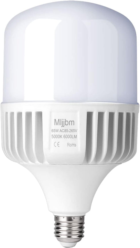 400W-500W Equivalent LED Light Bulb, 6000 Lumen, 5000K Bright Daylight, E26/E27 Medium Base for Large Areas
