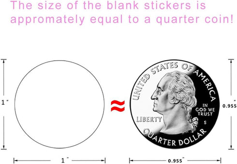 Hcode 1 Inch Color Coding Label Price Stickers, 1000 Pieces Garage Sale Blank Round Adhesive Dots, Glossy Writable Paper