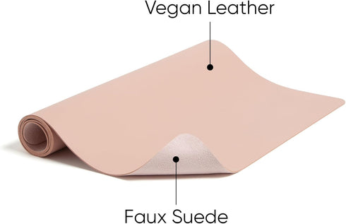 Smead Desk Pad, Vegan Leather Mat with Non-Slip Faux Suede Backing, Large 36” x 17” Dusty Rose Organizer