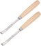 uxcell Wood Chisels Carving Knife, 10mm Chrome Plated Carbon Steel Curved Straight Tip Tool, 2pcs