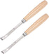 uxcell Wood Chisels Carving Knife, 10mm Chrome Plated Carbon Steel Curved Straight Tip Tool, 2pcs