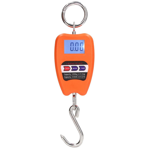 440lb Digital Hanging Scale with LCD Display, Multifunctional Portable Handheld 200Kg Load Mini Crane Hanging Scale