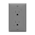 ENERLITES Decorator Receptacle Outlet with Wall Plate, Tamper-Resistant, 15A 125V, Gray