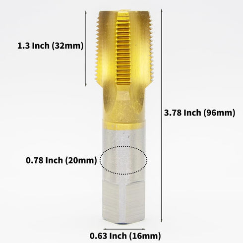 3/4-14 NPT Tap Pipe Thread, M35 Cobalt Steel, Extra Hard Industrial Grade for Heavy-Duty Jobs, Perfect for Stainless