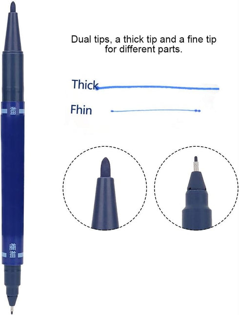 10pcs Joyzan Marking Pen, Double End Marker Piercing Positioning Tool Removable Markers Aesthetic Procedures Surgical