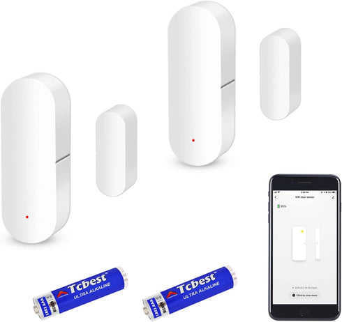 WiFi Door Sensor, Smart Window Contact Sensor for Home Security, Compatible with Alexa and Google Assistant, 1 Pack