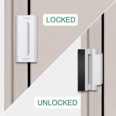 8 800 lbs Home Security Door Reinforcement Lock - Safety Child Proof Door Locks with Screws for Inward Swinging Front