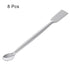MECCANIXITY Micro Lab Spoons Mixing Spatula, 5.91" Silver Stainless Steel Pack of 8
