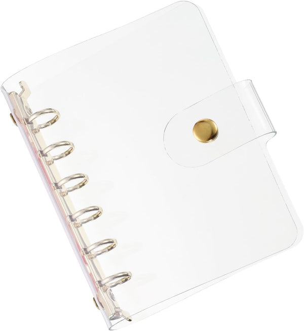 PATIKIL A7 Clear Binder Cover, Soft PVC Loose Leaf Binder Protector, Refillable Notebook Shell with Snap Button