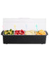 VEVOR Chilled Condiment Server, 4 Compartment Ice Cooled Condiment Serving Container, Chilled