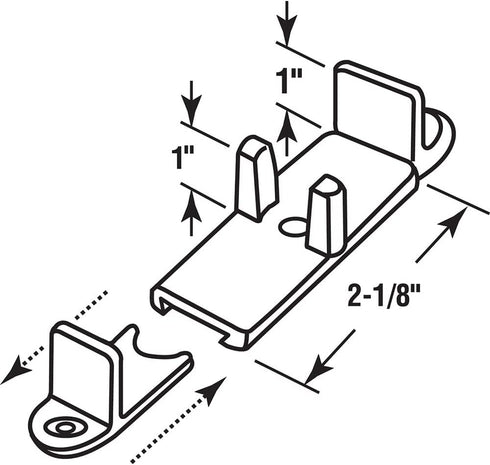 Prime-Line N 7384 Adjustable Bypass Door Guide, 1 In. High, Dark Brown (2 Pack)