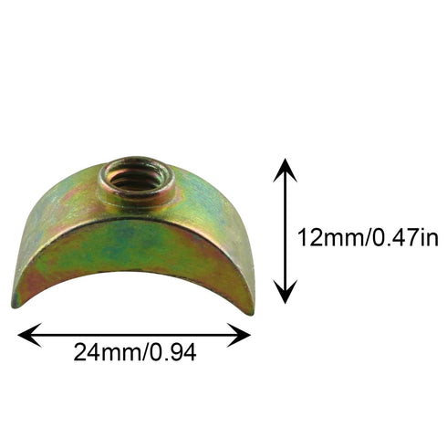 Half Moon Nuts JCBIZ 12pcs 24mm M6 Half Moon Nuts Washer Spacer for Furniture Hardware Accessories