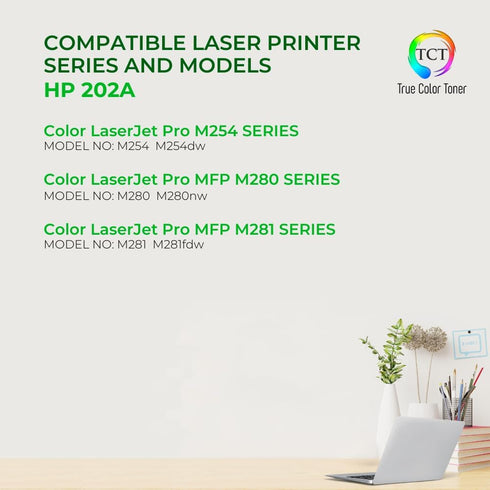 TCT Premium Compatible Toner Cartridge Replacement for HP 202A CF502A Yellow, Works with HP Color Laserjet Pro MFP