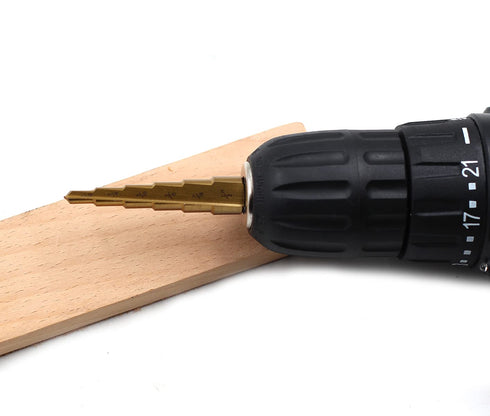 1/4" Hex Shank Titanium Coated HSS 4241 Uni Bit Multi-Size Step Drill Bit Set, 3 Pics for Quick Hole Drilling