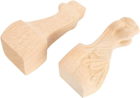 2PCS Zerodis Wood Table Leg, Rubber Wood Furniture Leg Replacement with Exquisite Carving Patterns, for Sofa Coffee