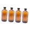 Zerodeko 4pcs Mouthwash Dispenser Candy Jar Refillable Brown Glass Bottles Round Lid