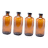 Zerodeko 4pcs Mouthwash Dispenser Candy Jar Refillable Brown Glass Bottles Round Lid