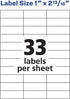 5351 1-Inch x2-13/16-Inch, 3300/BX, Avery Copier Label, Mailing, White