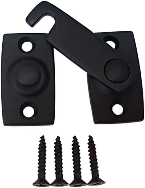 QCAA Solid Brass Shutter Bar/Door Latch, 7/8" x 2-3/32", Matte Black, 1
