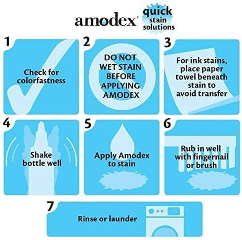 Set-in 4oz/120ml (Pack 3) Amodex Ink & Stain Remover for Clothes, Leather and Skin - Removes Ink, Ballpoint, Sharpie