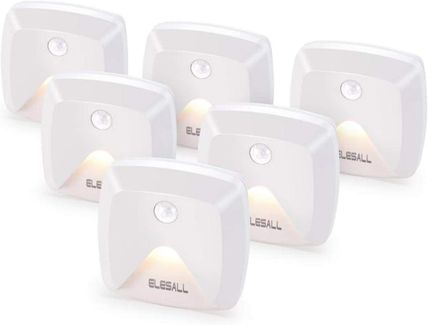 innofox 6-Pack Stick-on Motion Sensor Lights, Warm White LED Night Light, Stick-Anywhere