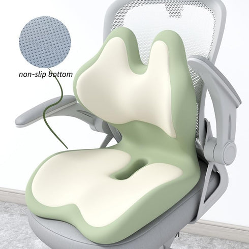 GPPYMX Seat Cushion Lumbar Support Pillow for Office Chair, Memory Foam L-Shaped Seat & Backrest Cushion for Long