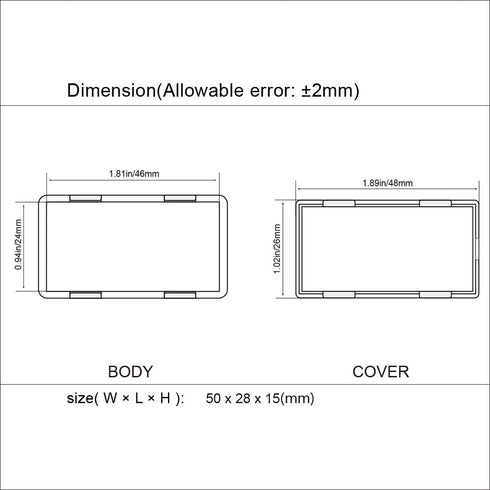 LeMotech 5 Pieces Project Box, Small Junction Case for Electronics, ABS Plastic, White, 1.97 x 1.10 x 0.59 inch