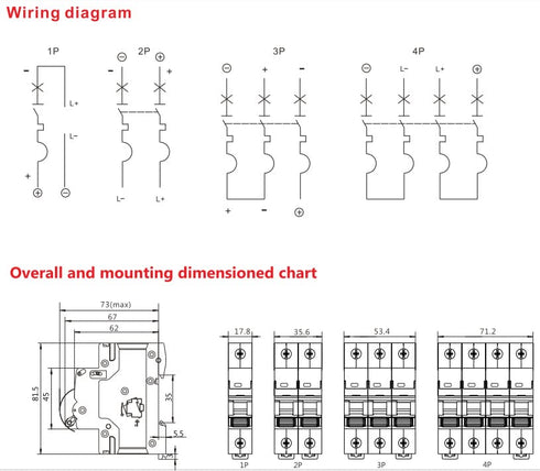 Mini Circuit Breaker DC, Din Rail 6KA DC MCB (1P 40A 250VDC)